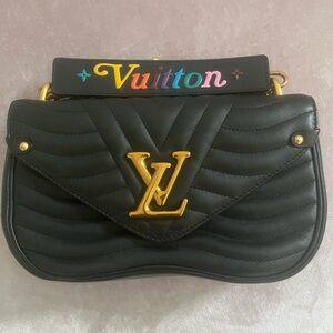 Louis Vuitton Black Quilted Shoulder Bag with Multicolor Logo Strap